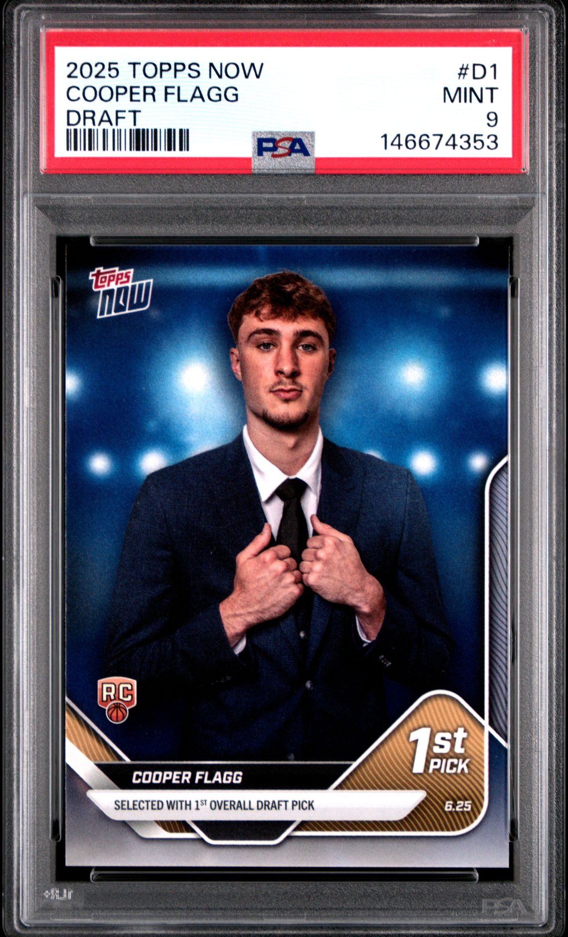 2025 Topps Now Draft Cooper Flagg #D1 Mint 9 front