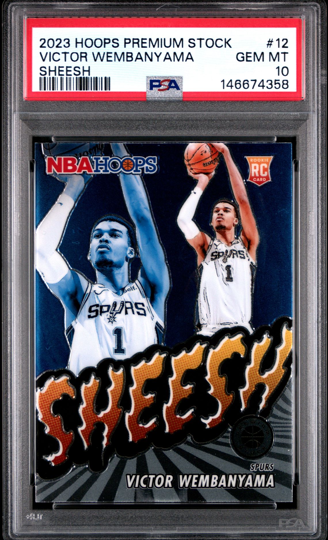 2023 Panini Hoops Premium Stock Sheesh Victor Wembanyama #12 Gem Mt 10 front