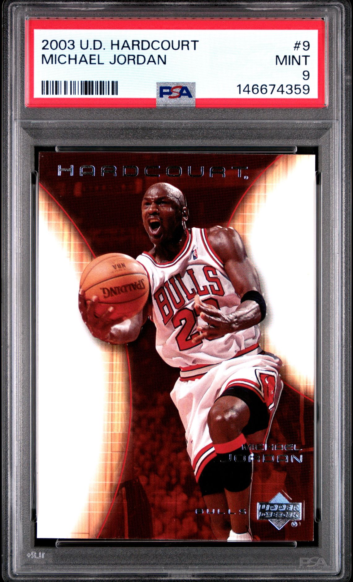 2003 Upper Deck Hardcourt Michael Jordan #9 Mint 9 front