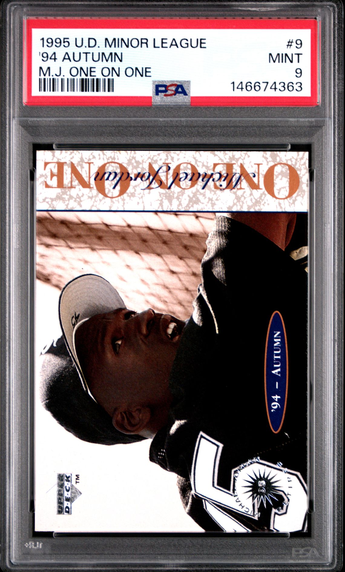 1995 Upper Deck Minor League M.j. One On One '94 Autumn #9 (M.j. One On One) Mint 9 front