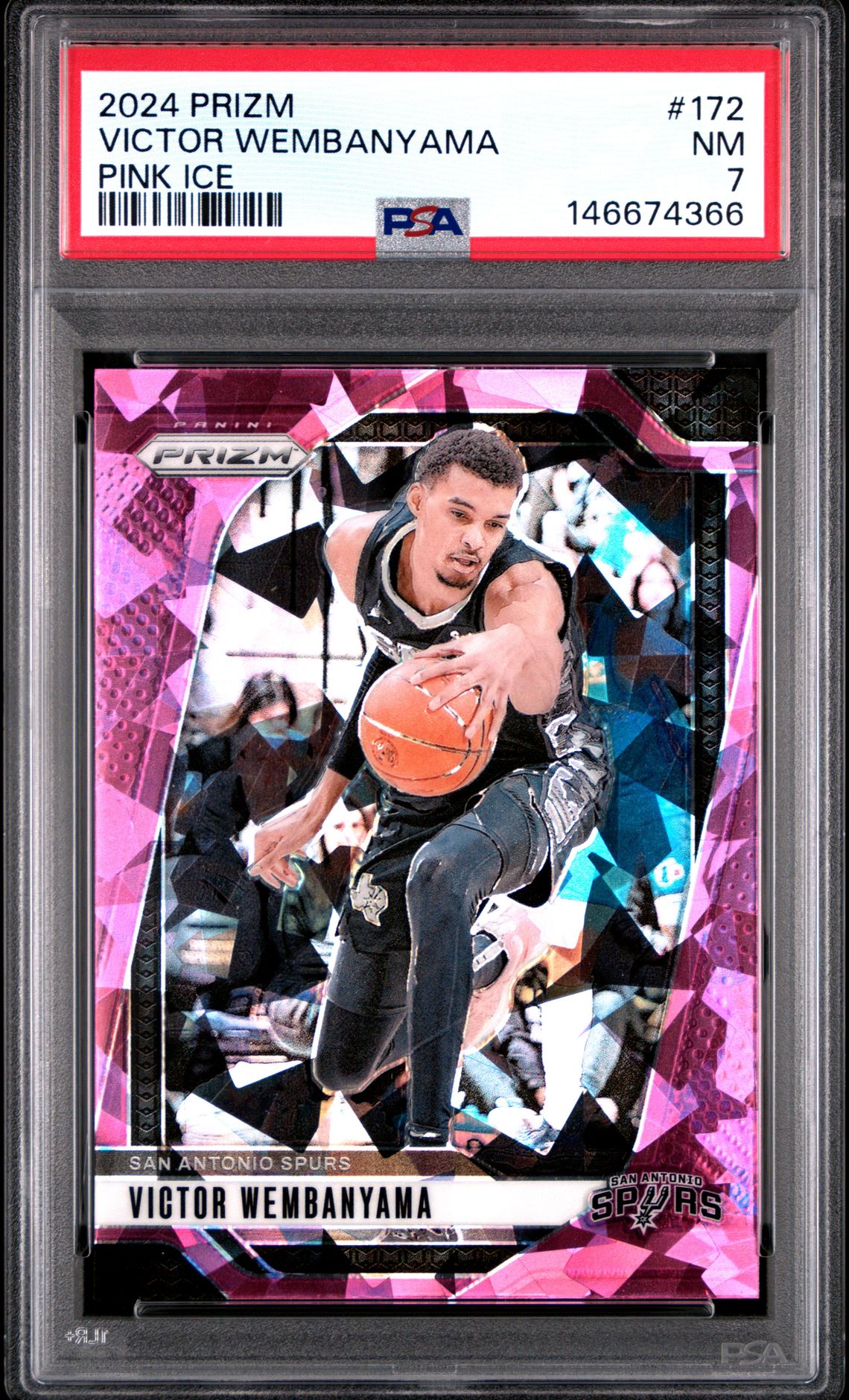 2024 Panini Prizm Victor Wembanyama #172 (Pink Ice) Nm 7 front