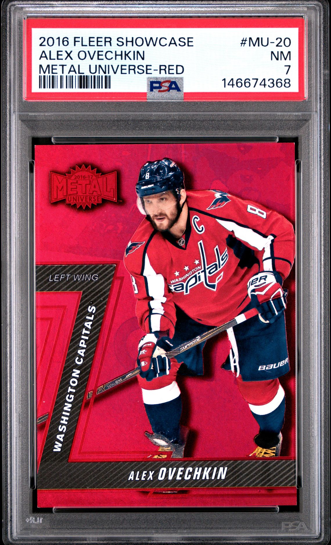 2016 Fleer Showcase Metal Universe Alex Ovechkin #Mu-20 (Metal Universe-Red) Nm 7 front
