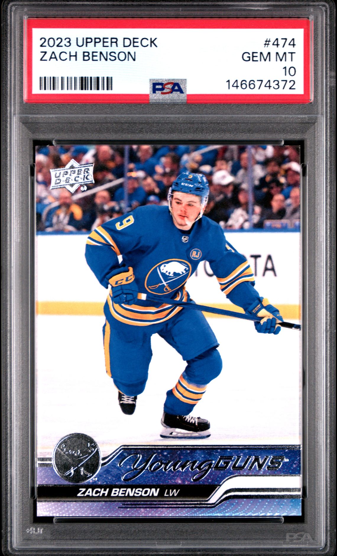 2023 Upper Deck Zach Benson #474 Gem Mt 10 front