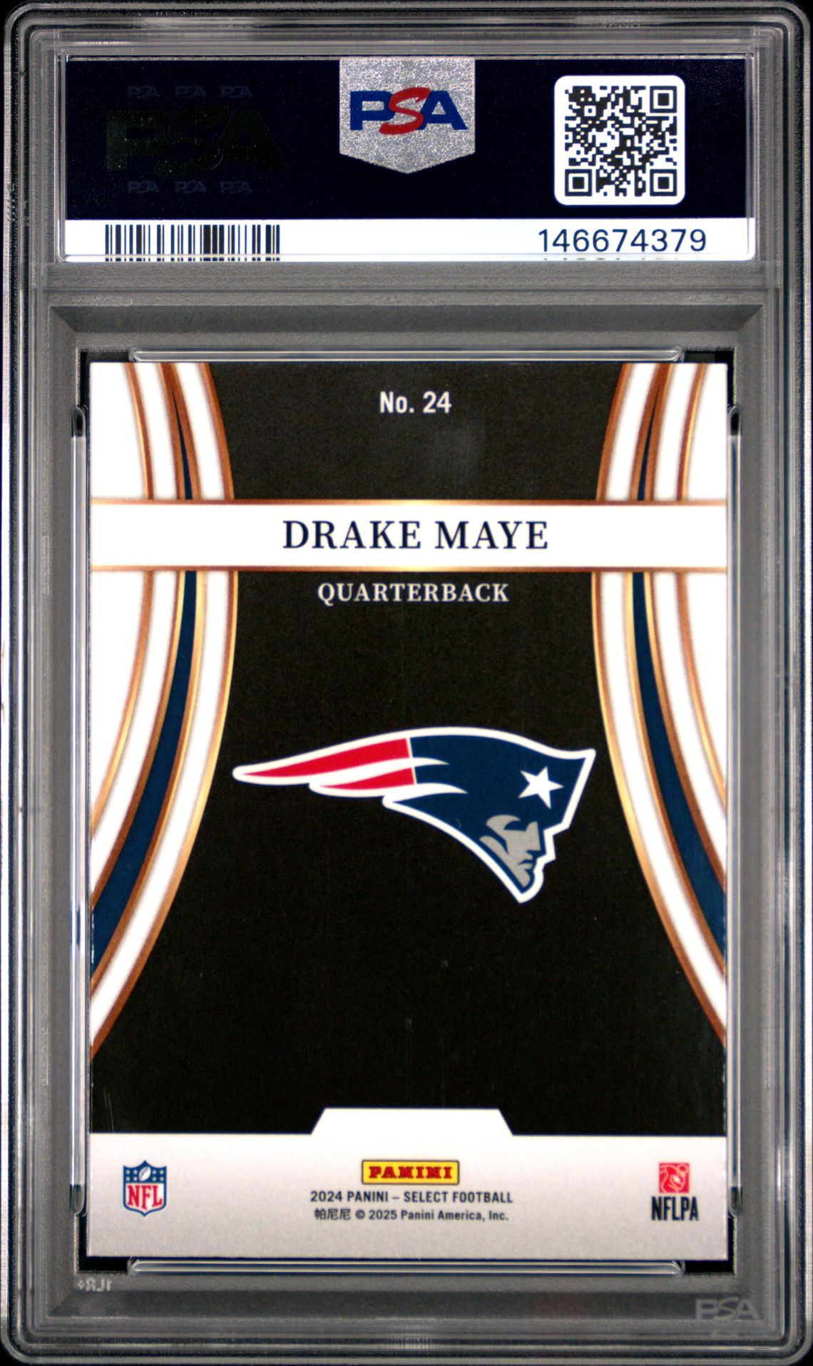 2024 Panini Select Turbocharged Drake Maye #24 Gem Mt 10 back