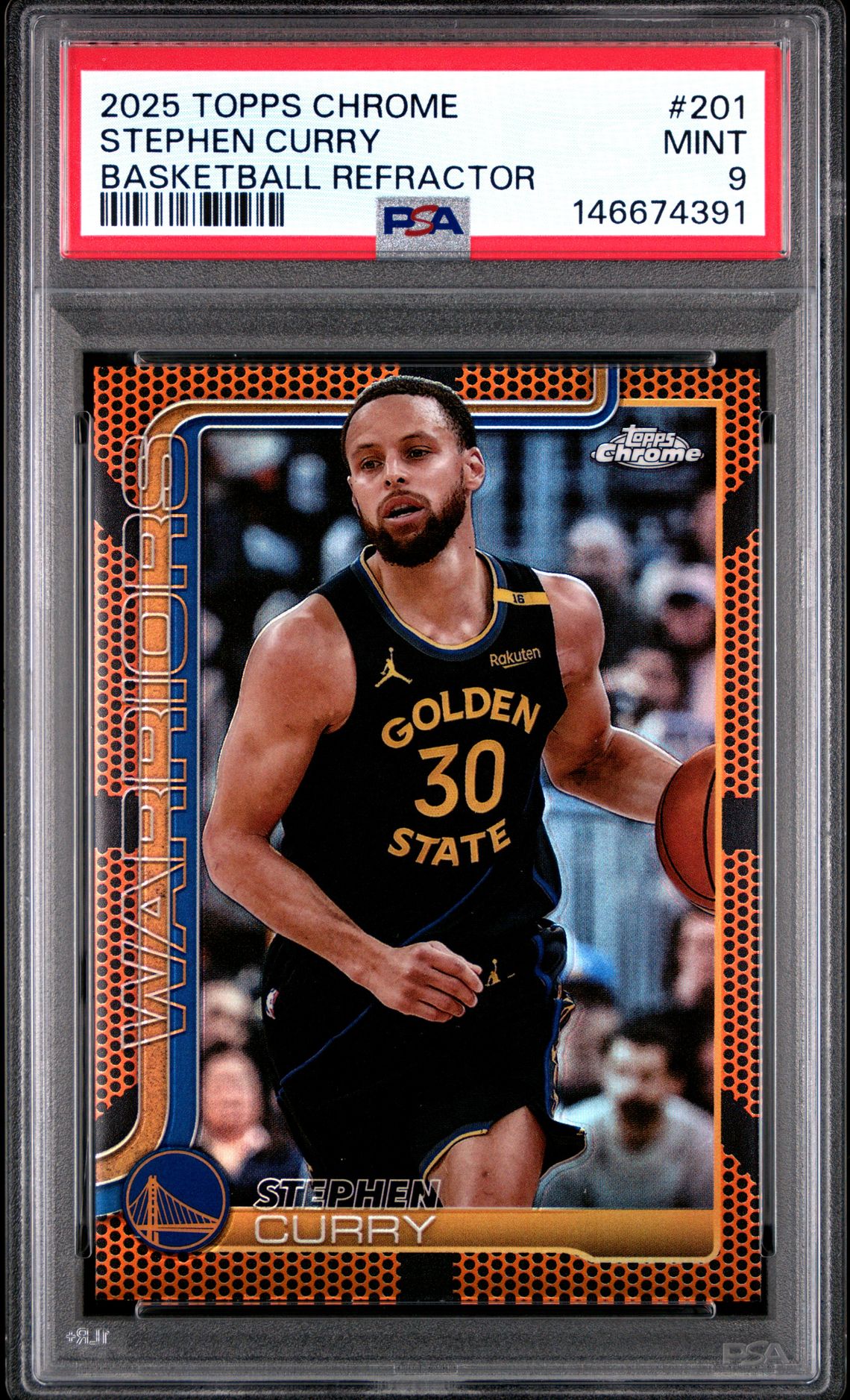 2025 Topps Chrome Stephen Curry #201 (Basketball Refractor) Mint 9 front