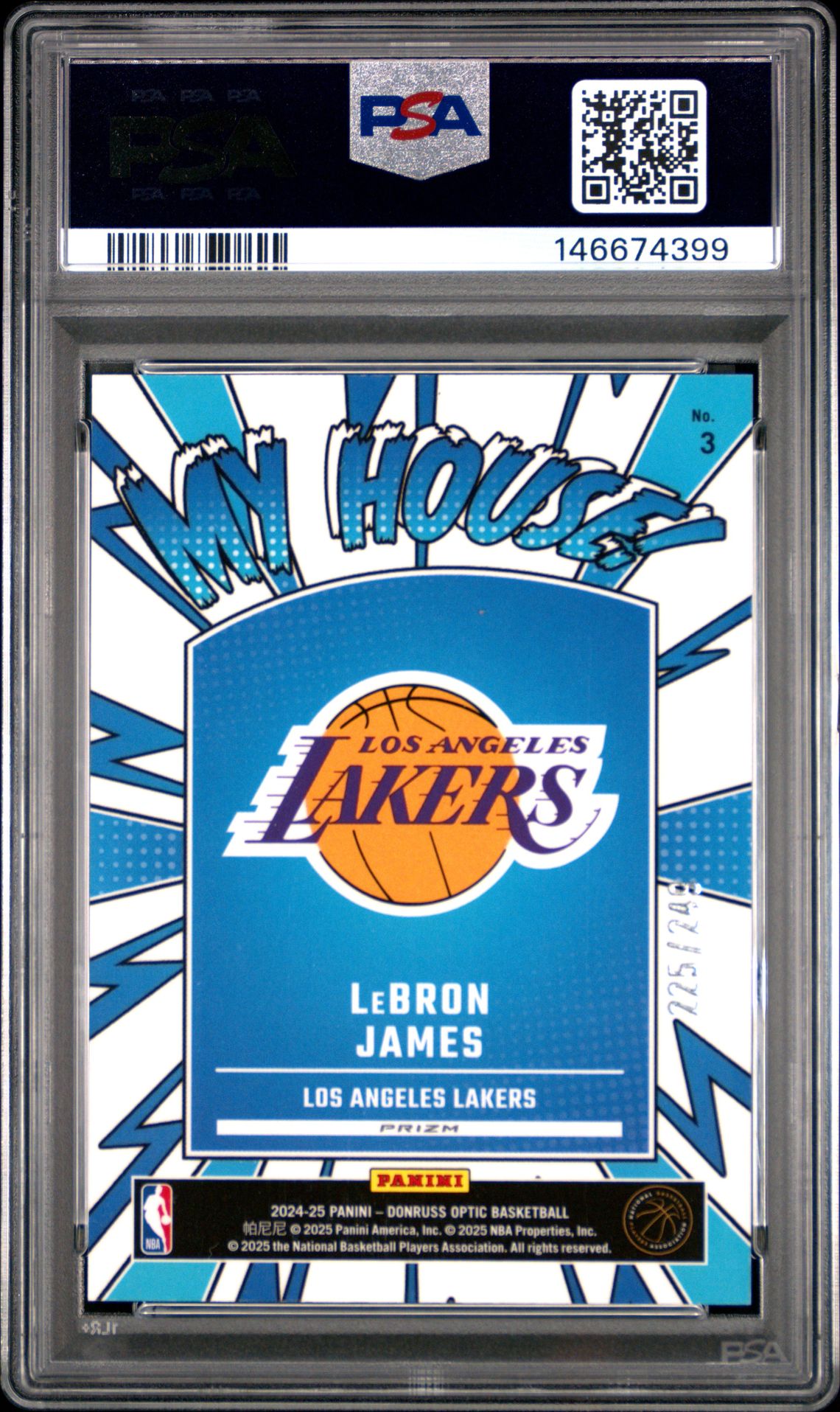 2024 Panini Donruss Optic My House Lebron James #3 (My House-Green Hyper) Gem Mt 10 back