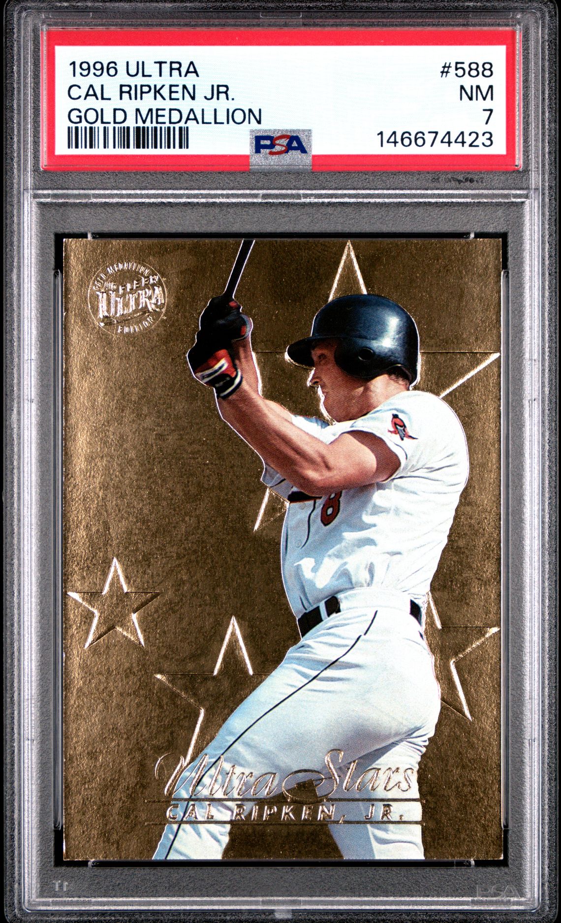 1996 Ultra Cal Ripken Jr. #588 (Gold Medallion) Nm 7 front