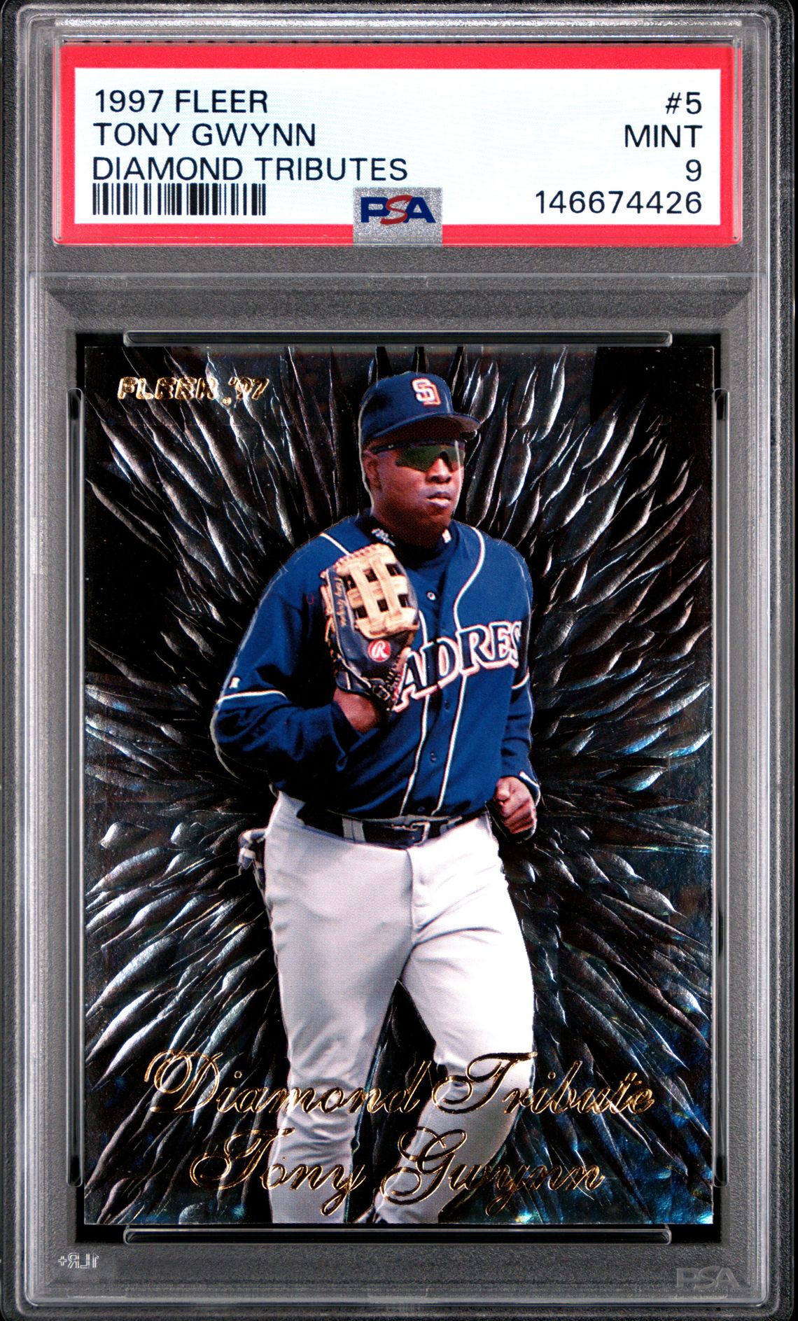 1997 Fleer Diamond Tributes Tony Gwynn #5 (Diamond Tributes) Mint 9 front
