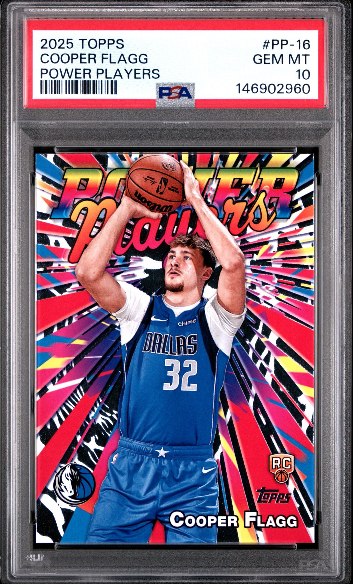 2025 Topps Power Players Cooper Flagg #Pp-16 Gem Mt 10 front view - PSA graded GEM MT 10
