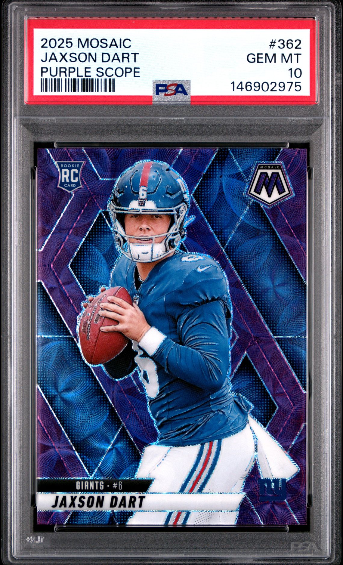 2025 Panini Mosaic Jaxson Dart #362 (Purple Scope) Gem Mt 10 front