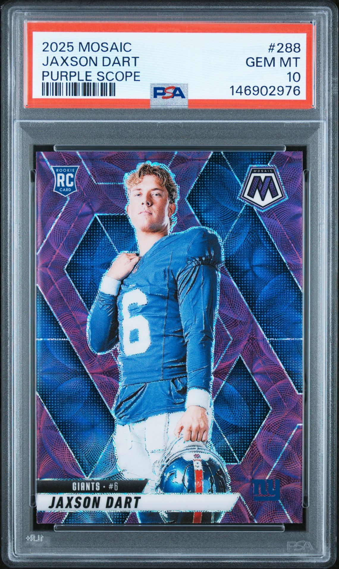 2025 Panini Mosaic Jaxson Dart #288 (Purple Scope) Gem Mt 10 front