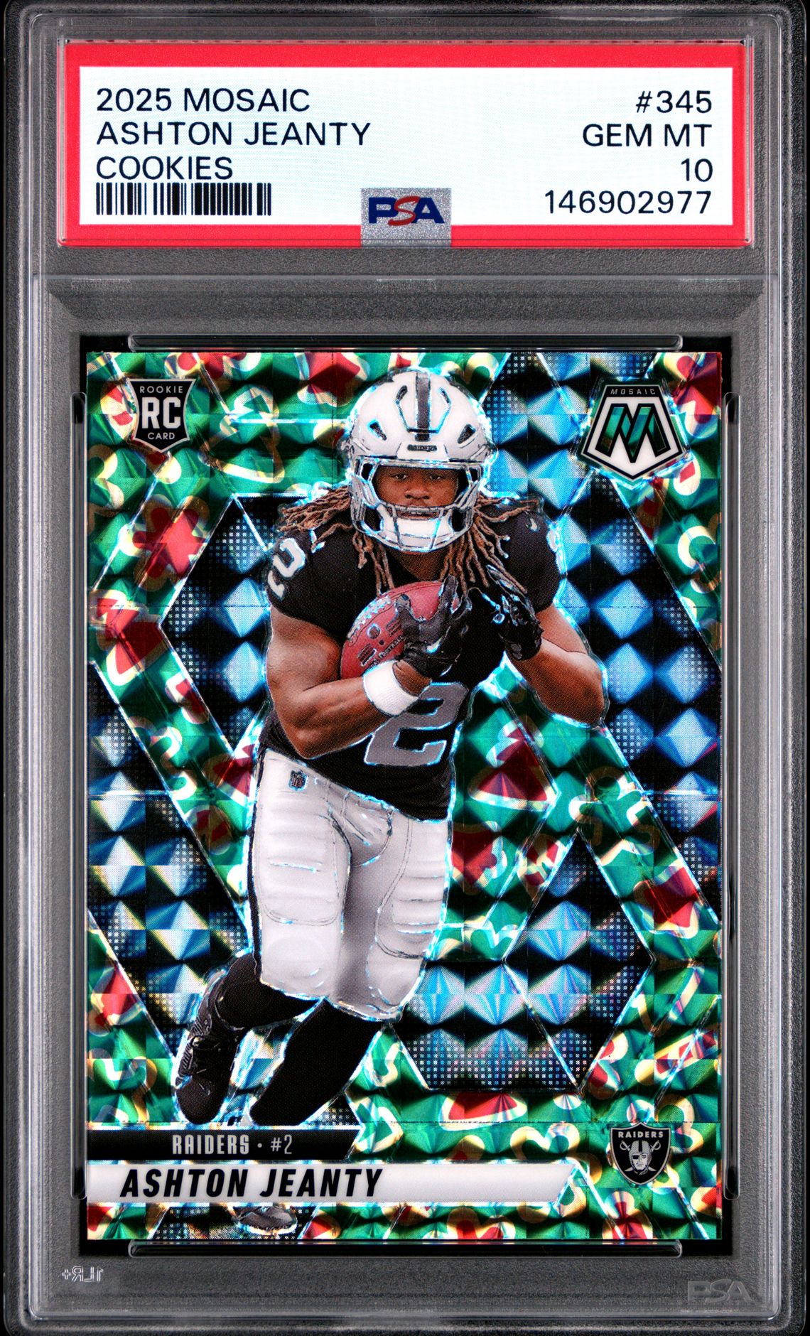 2025 Panini Mosaic Ashton Jeanty #345 (Cookies) Gem Mt 10 front
