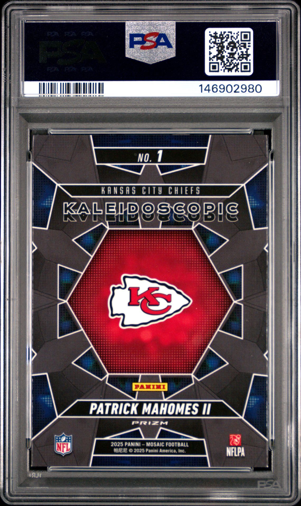 2025 Panini Mosaic Kaleidoscopic Patrick Mahomes Ii #1 Gem Mt 10 back