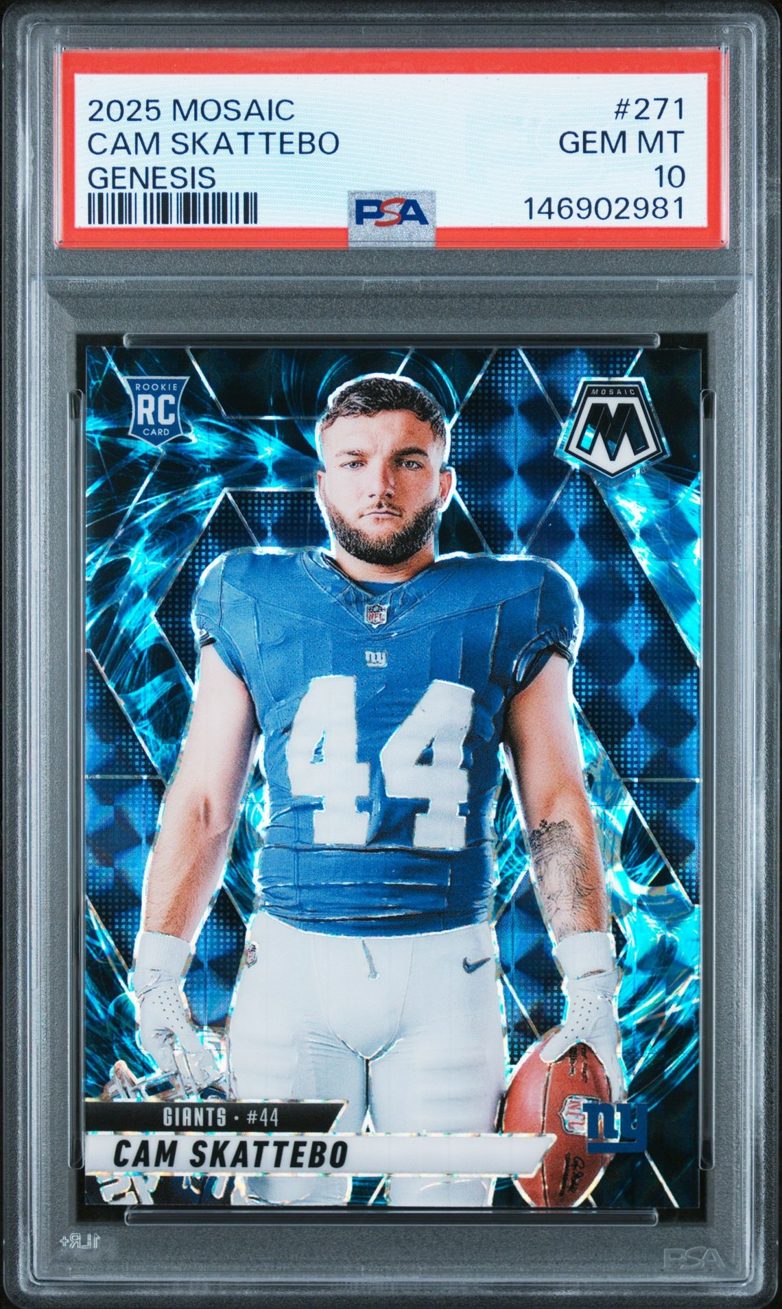 2025 Panini Mosaic Cam Skattebo #271 (Genesis) Gem Mt 10 front