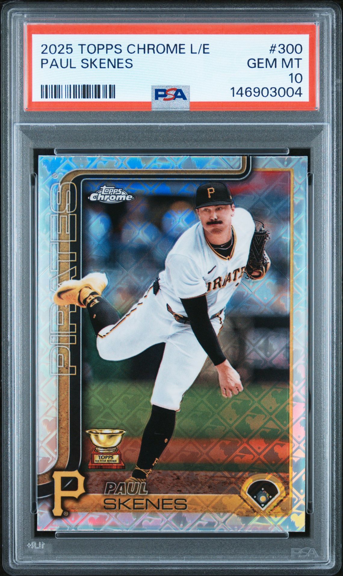 2025 Topps Chrome Logofractor Edition Paul Skenes #300 Gem Mt 10 front