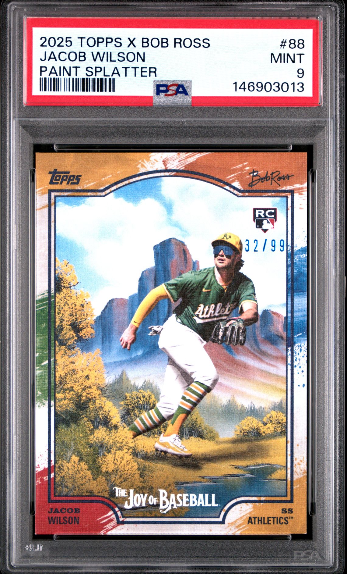 2025 Topps X Bob Ross The Joy Of Baseball Jacob Wilson #88 (Paint Splatter) Mint 9 front