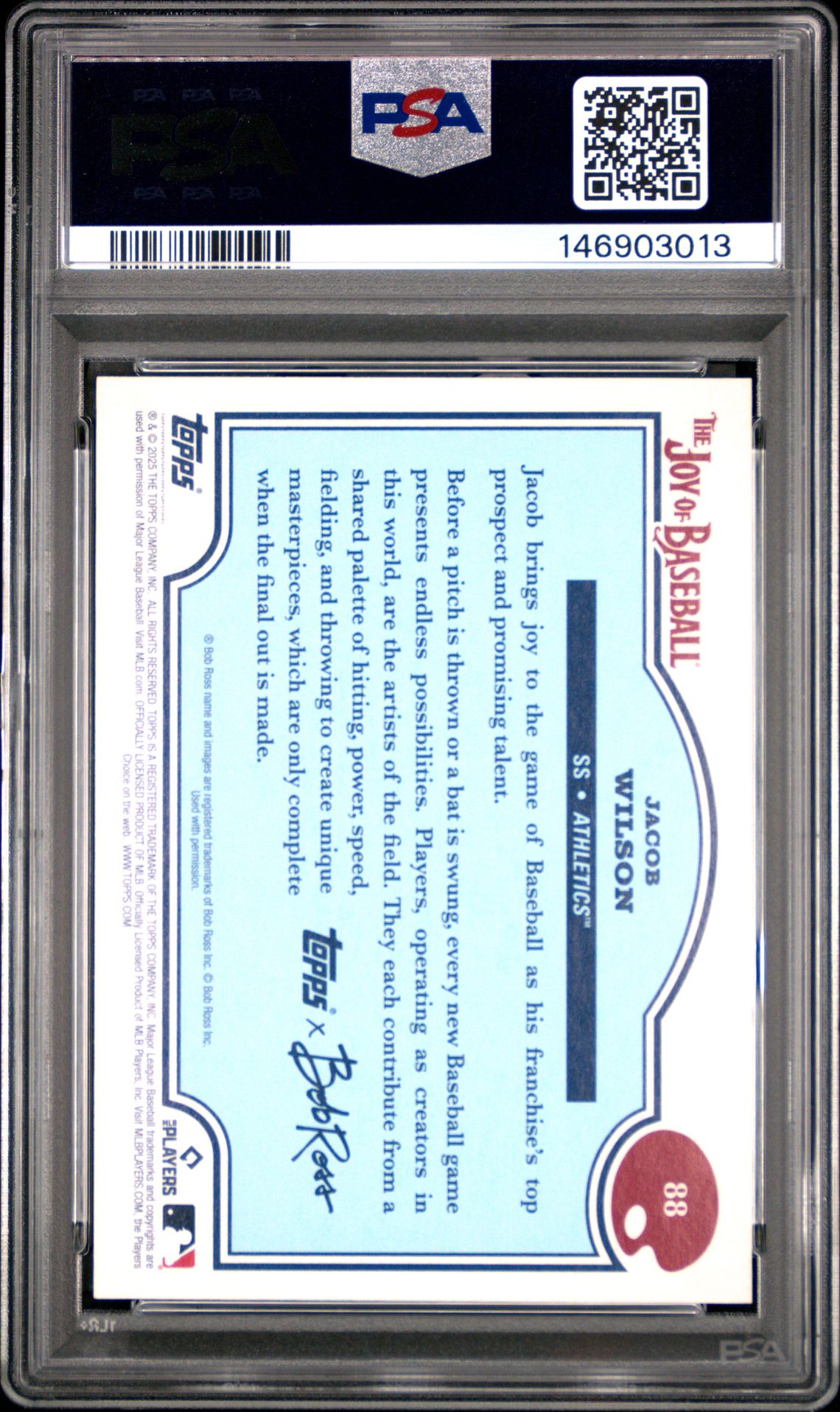 2025 Topps X Bob Ross The Joy Of Baseball Jacob Wilson #88 (Paint Splatter) Mint 9 back