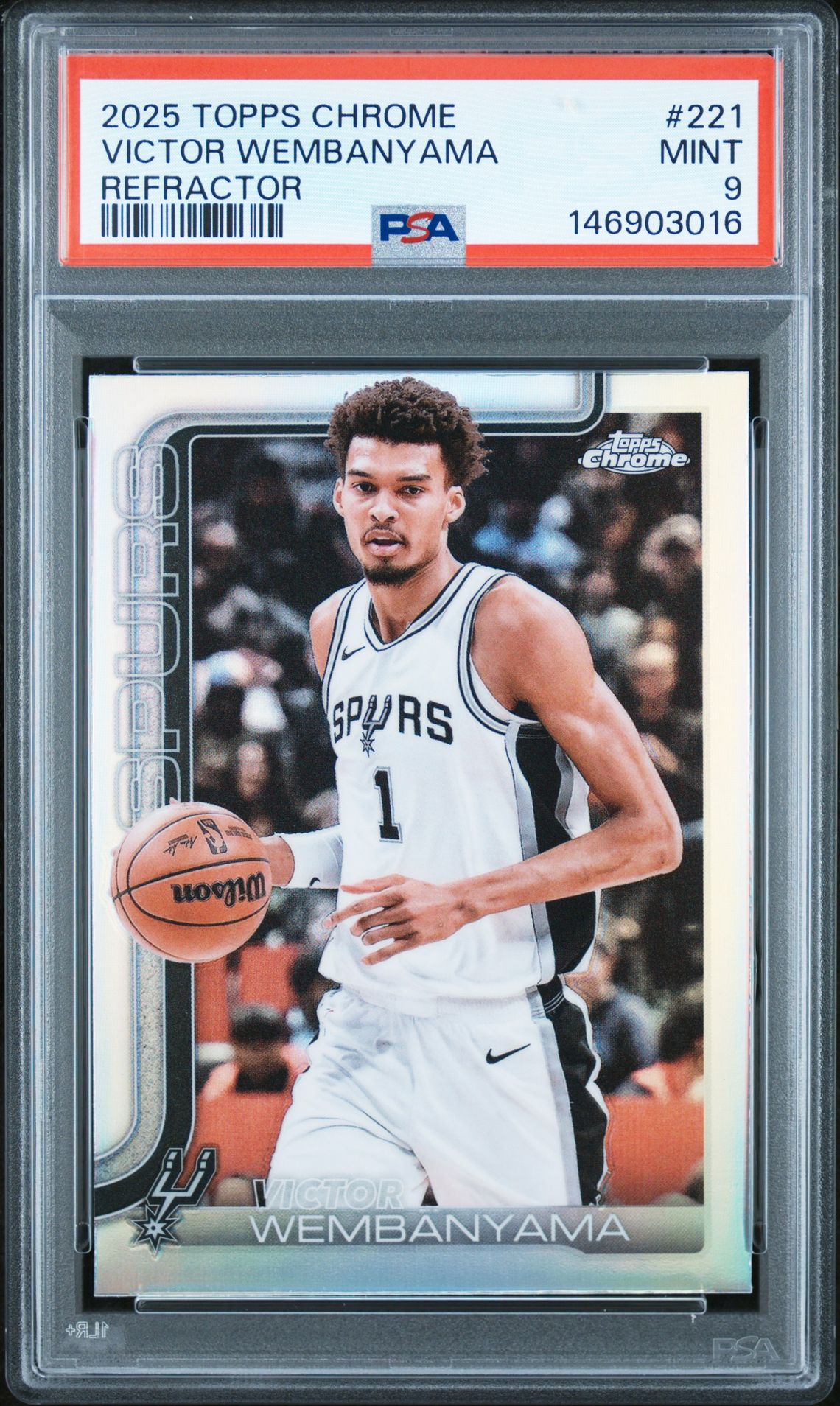 2025 Topps Chrome Victor Wembanyama #221 (Refractor) Mint 9 front