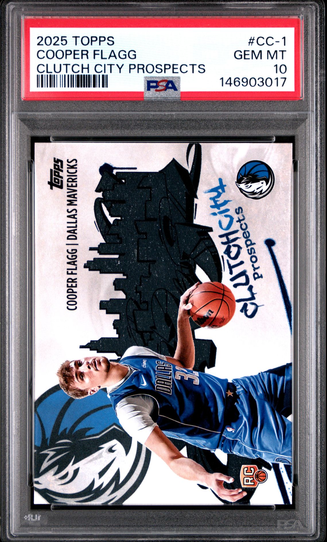 2025 Topps Clutch City Prospects Cooper Flagg #Cc-1 Gem Mt 10 front