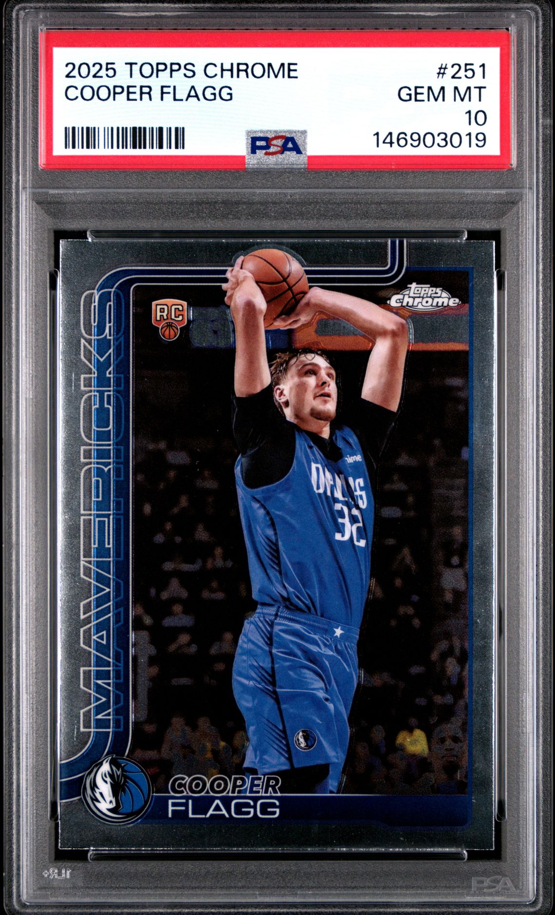 2025 Topps Chrome Cooper Flagg #251 Gem Mt 10 front