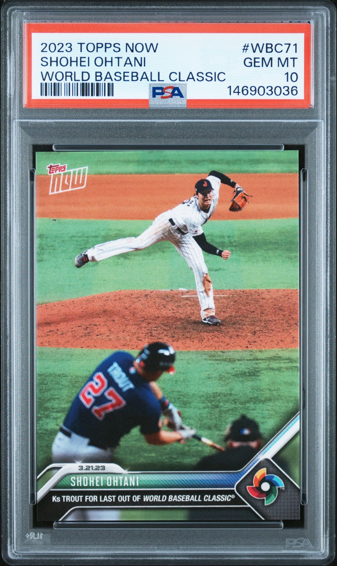 2023 Topps Now World Baseball Classic Shohei Ohtani #Wbc71 (World Baseball Classic) Gem Mt 10 front