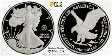 2025-W $1 Silver Eagle w/ U.S. Army Privy 250th Anniversary First Strike PR69DCAM