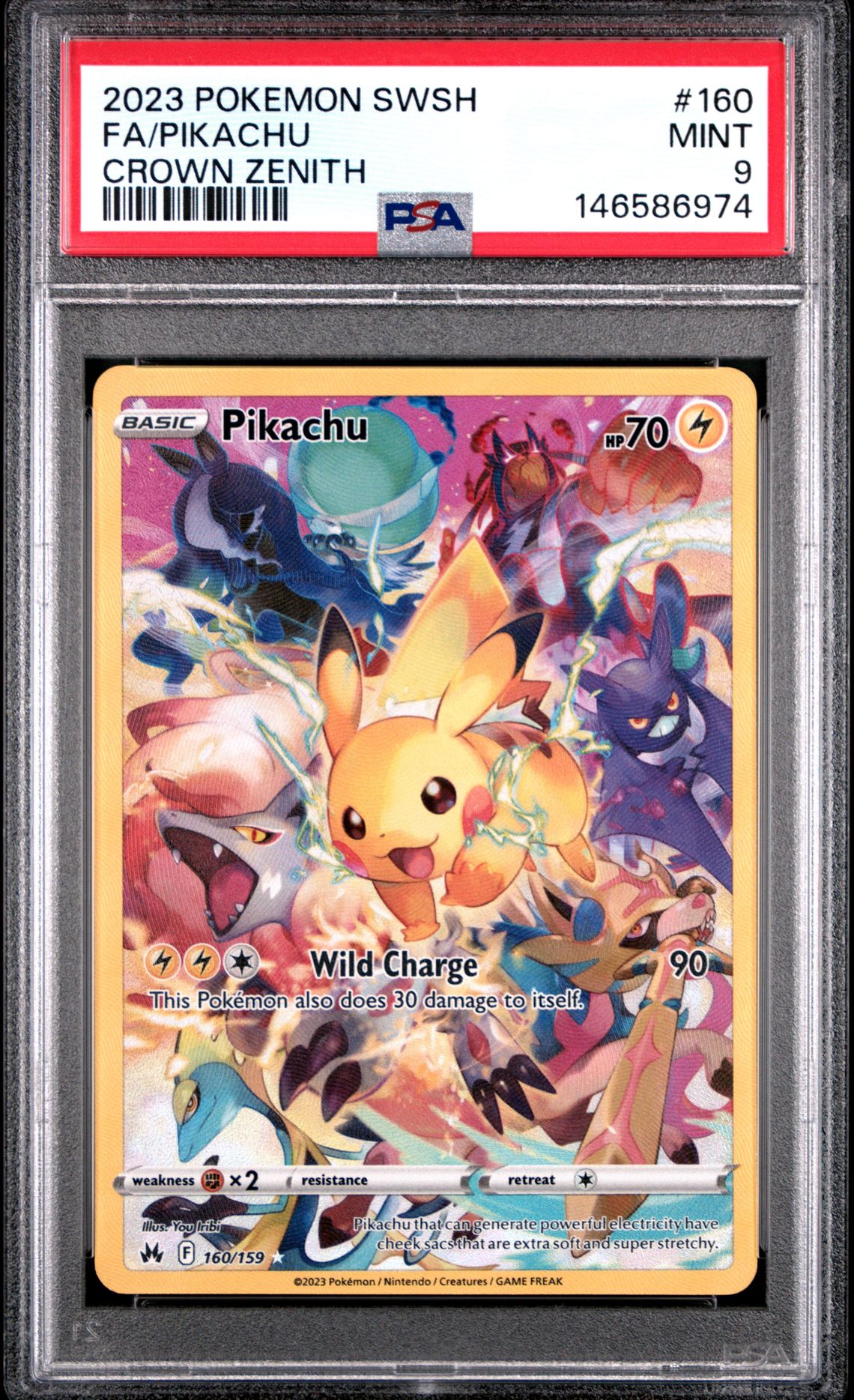 2023 Pokemon Sword And Shield Crown Zenith Fa/Pikachu #160 (Crown Zenith) Mint 9 front