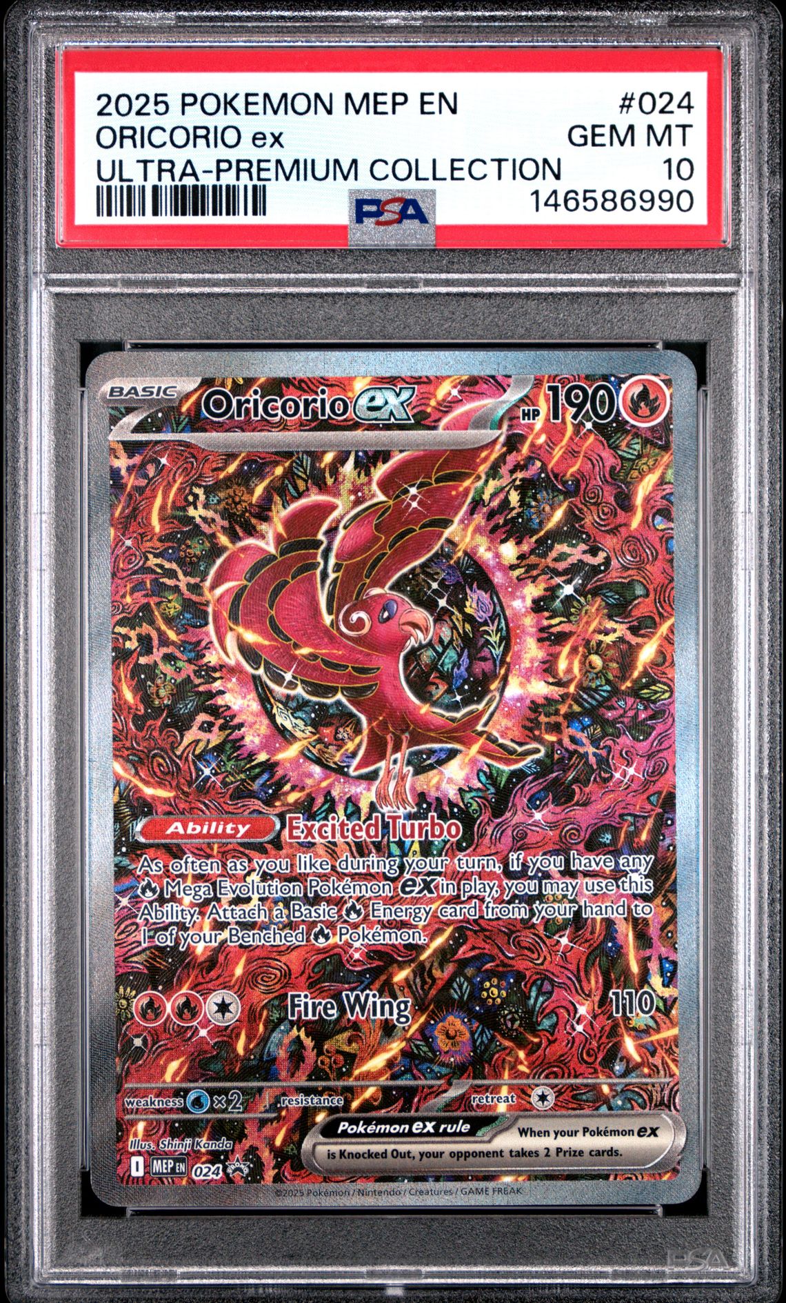 2025 Pokemon Mep En-Me Black Star Promo Oricorio Ex #024 (Ultra-Premium Collection) Gem Mt 10 front