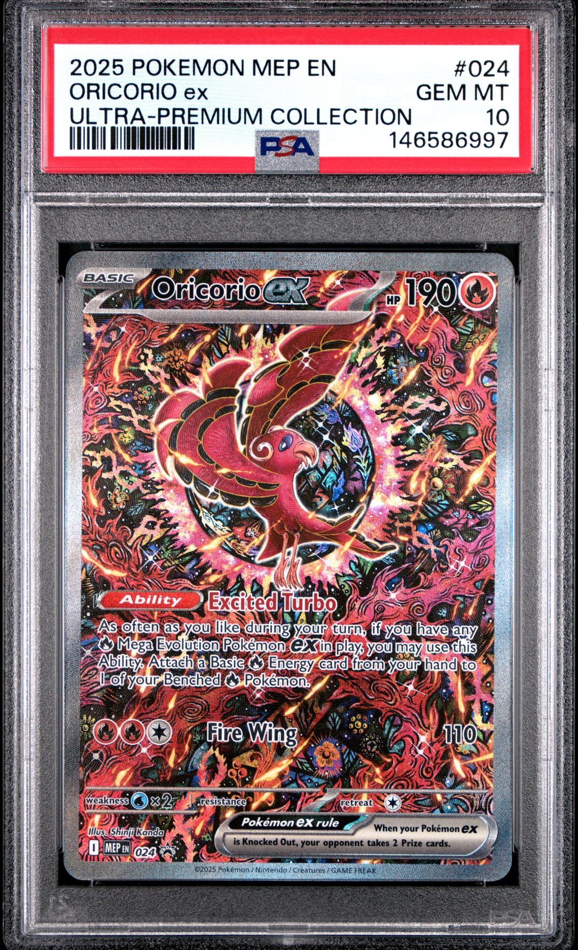 2025 Pokemon Mep En-Me Black Star Promo Oricorio Ex #024 (Ultra-Premium Collection) Gem Mt 10 front