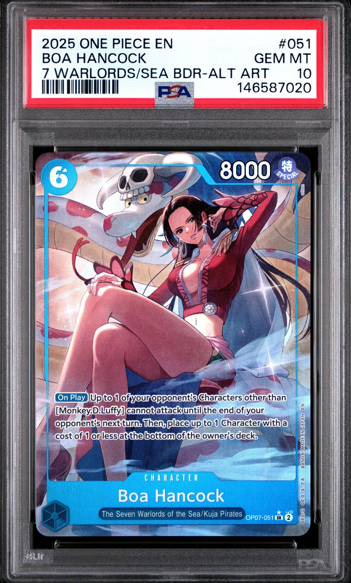 2025 One Piece Seven Warlords Of The Sea Binder Set Boa Hancock #051 (7 Warlords/Sea Bdr-Alt Art) Gem Mt 10 front