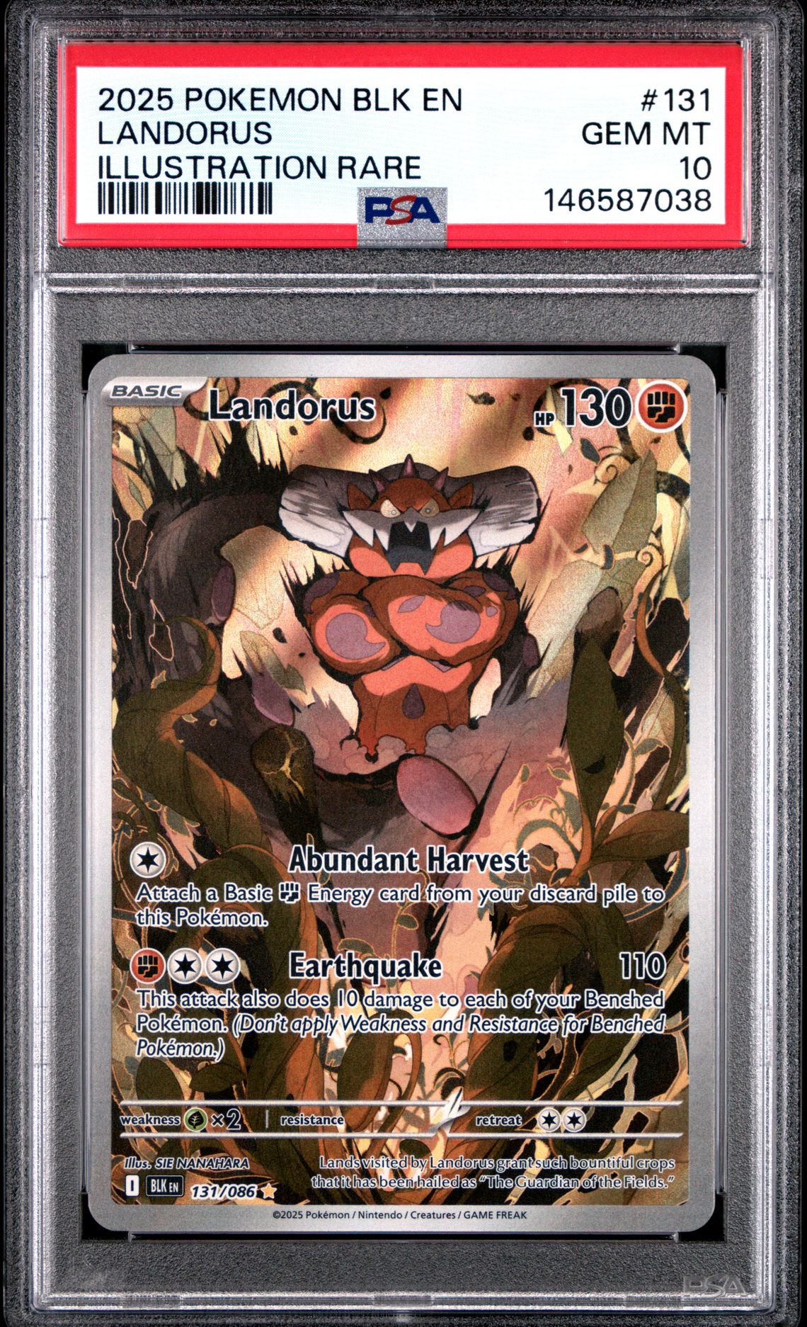 2025 Pokemon Blk En-Black Bolt Landorus #131 (Illustration Rare) Gem Mt 10 front