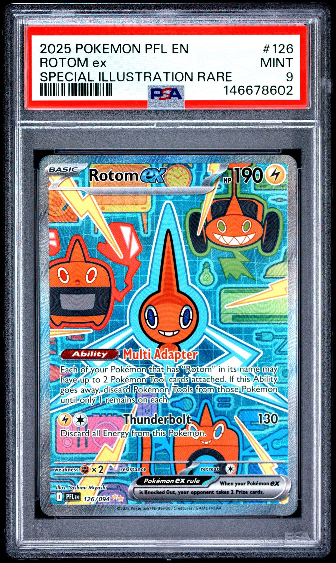 2025 Pokemon Pfl En-Phantasmal Flames Rotom Ex #126 (Special Illustration Rare) Mint 9 front