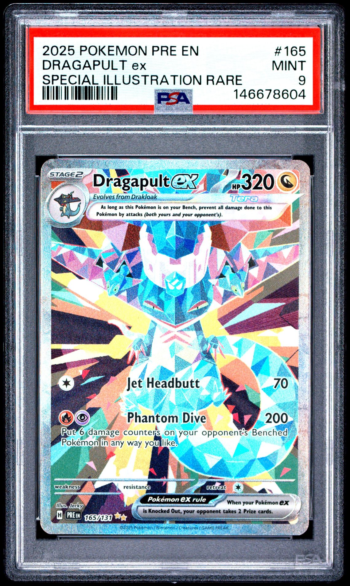 2025 Pokemon Pre En-Prismatic Evolutions Dragapult Ex #165 (Special Illustration Rare) Mint 9 front