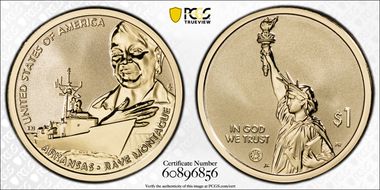 2025-S $1 American Innovation AR Rev PR Raye Montague First Strike PR70