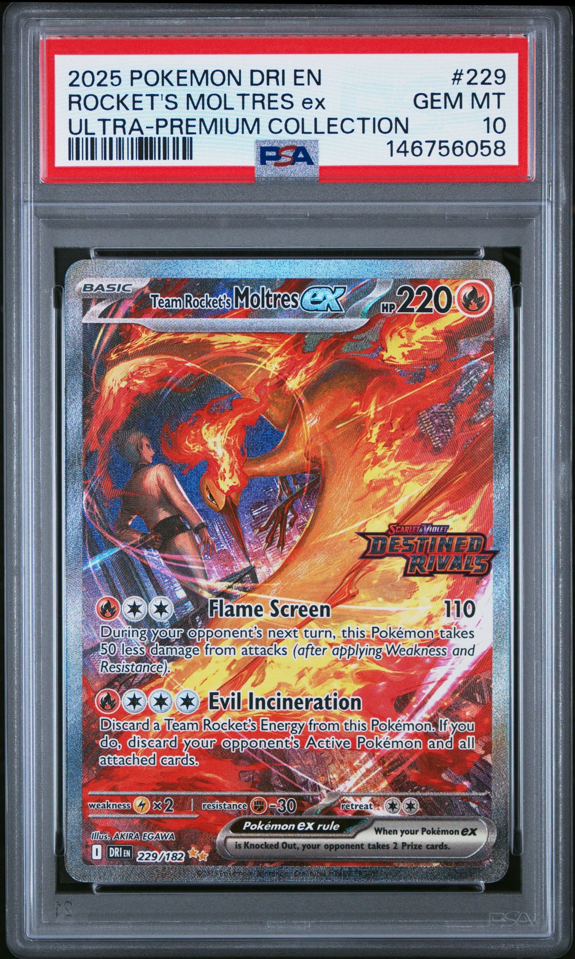 2025 Pokemon Destined Rivals ULTRA-PREMIUM COLLECTION #229 Rocket's Moltres EX front