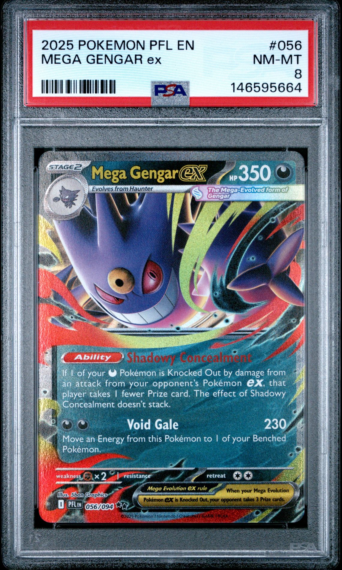 2025 Pokemon POKEMON PFL EN-PHANTASMAL FLAMES #056 Mega Gengar Ex front