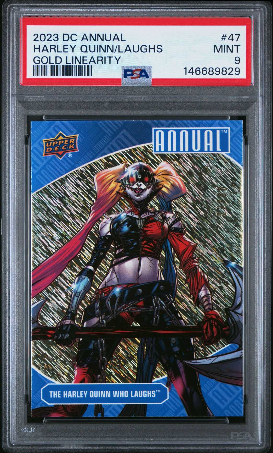 2023 Upper Deck UPPER DECK DC ANNUAL Gold Linearity Harley Quinn/Laughs front