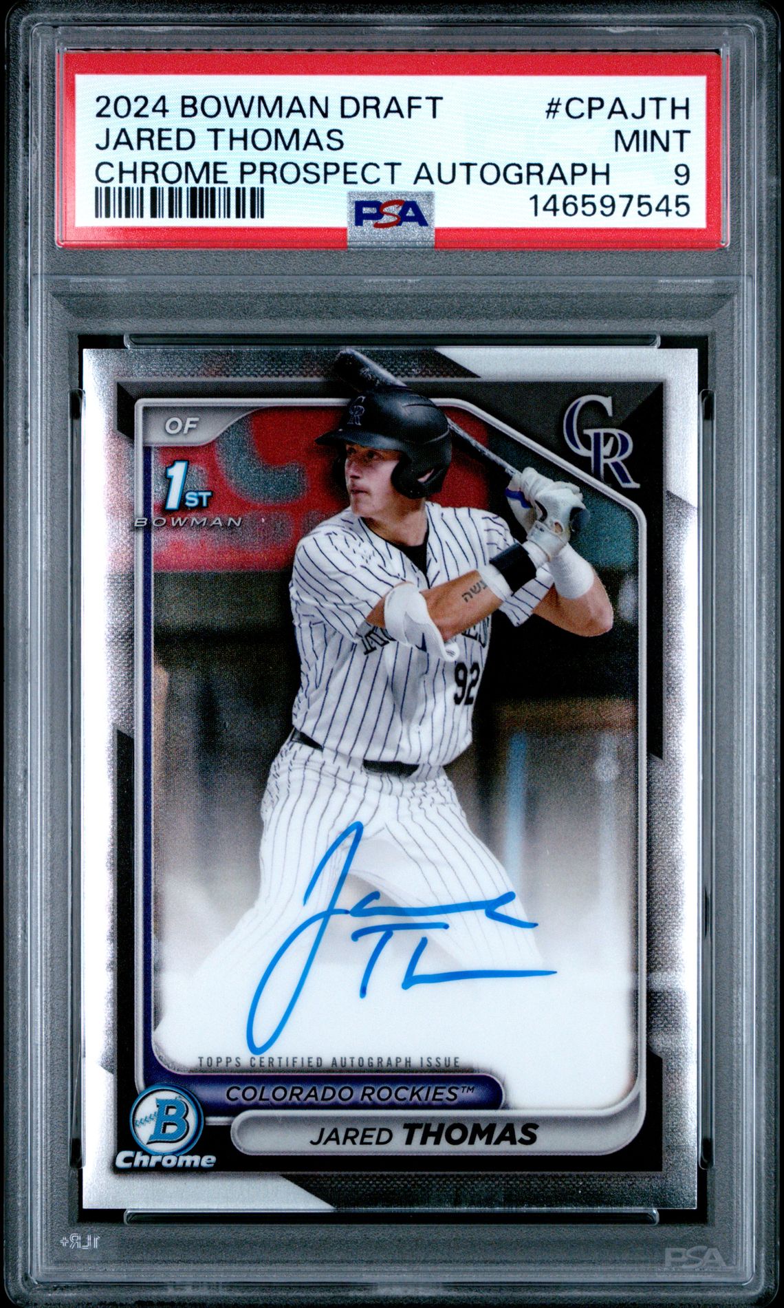 2024 Bowman Draft BOWMAN DRAFT CHROME PROSPECT AUTOGRAPHS #CPAJTH Jared Thomas front