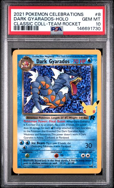 2021 Pokemon Celebrations CLASSIC COLL-TEAM ROCKET #8 Dark Gyarados-Holo front