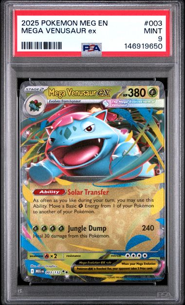 2025 Pokemon Mega Evolution Psa #003 Mega Venusaur front