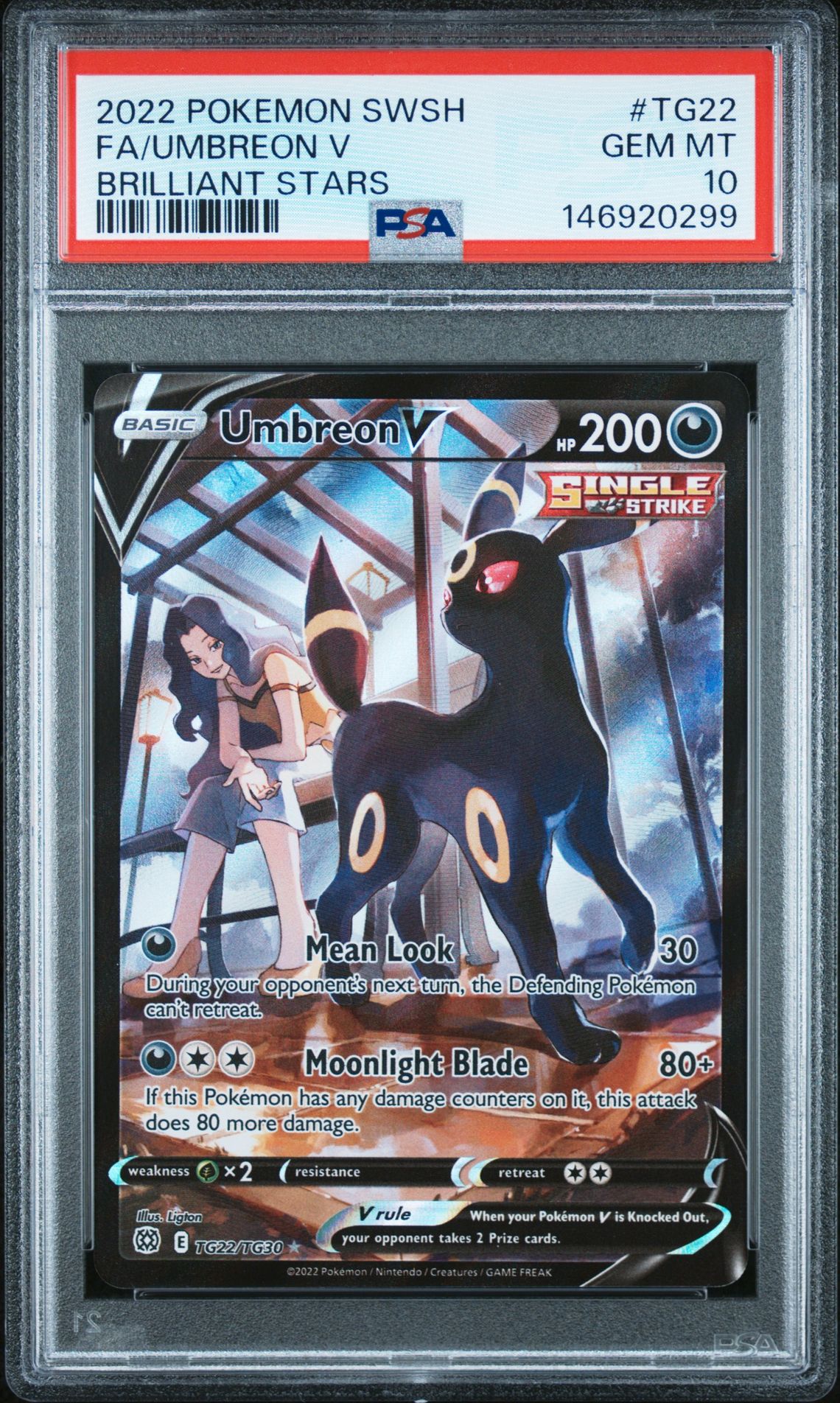 2022 Pokemon POKEMON SWORD & SHIELD BRILLIANT STARS #TG22 Fa/Umbreon V front