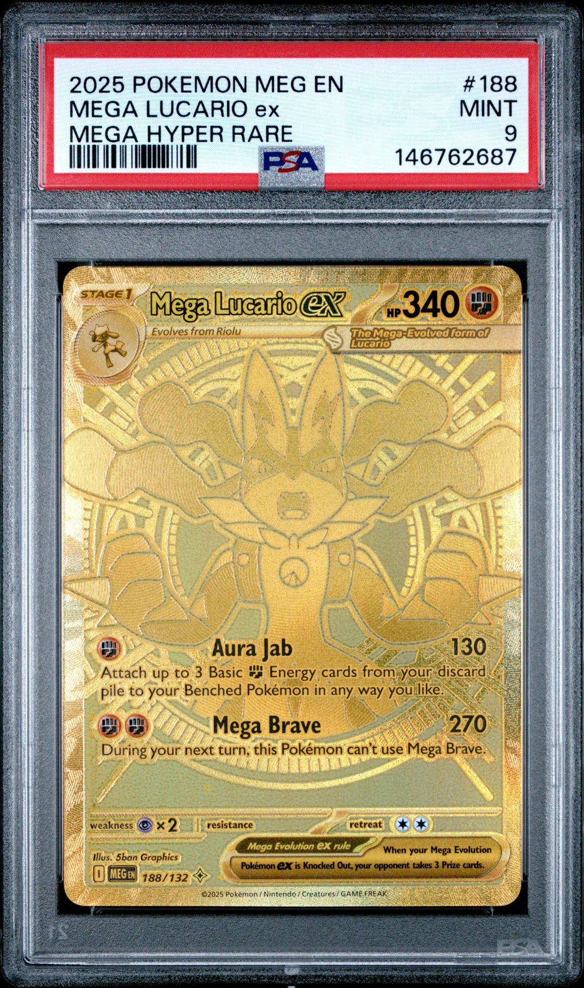 2025 Pokemon POKEMON MEG EN-MEGA EVOLUTION Mega Hyper Rare Mega Lucario Ex front