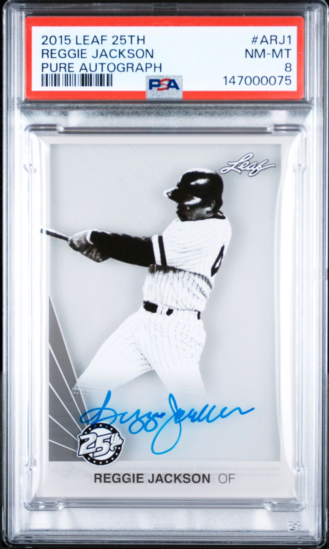 2015 Leaf LEAF 25TH PURE AUTOGRAPHS #ARJ1 Reggie Jackson front