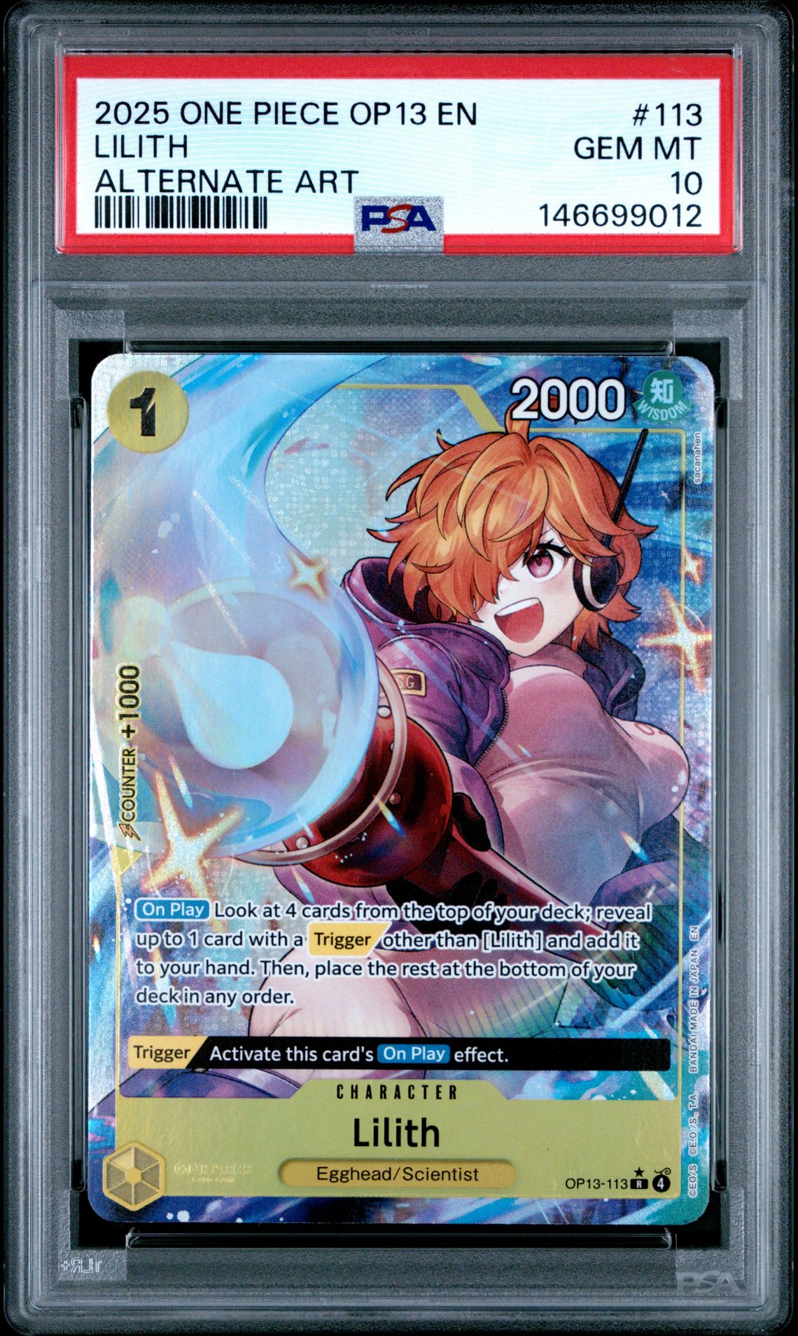 2025 One Piece ONE PIECE OP13-CARRYING ON HIS WILL ALTERNATE ART #113 Lilith front