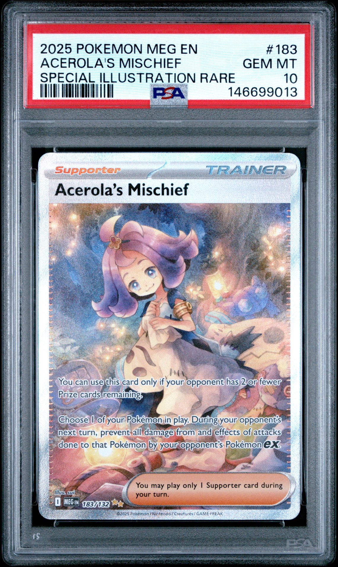 2025 Pokemon POKEMON MEG EN-MEGA EVOLUTION SPECIAL ILLUSTRATION RARE #183 Acerola's Mischief front
