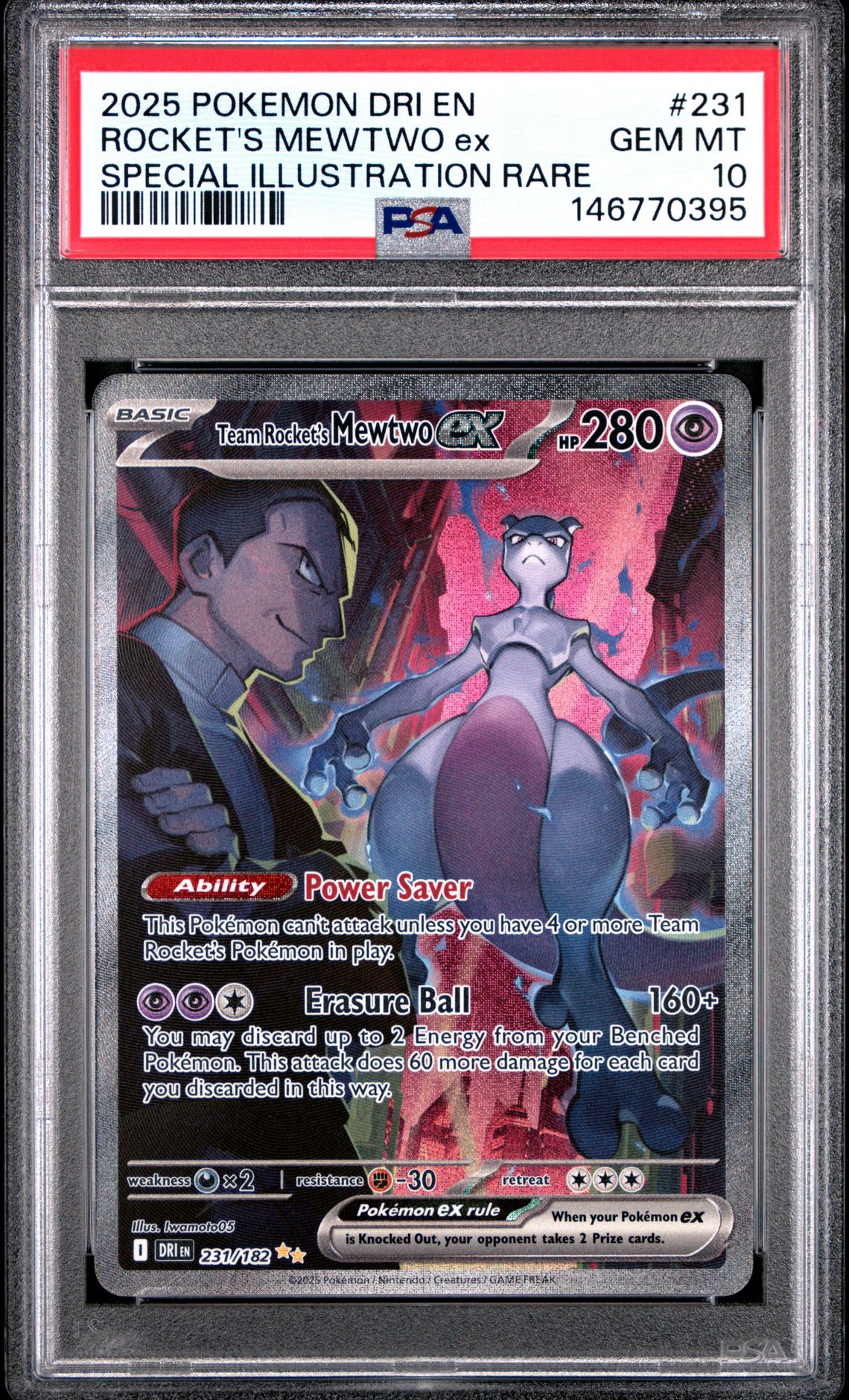 2025 Pokemon POKEMON DRI EN-DESTINED RIVALS SPECIAL ILLUSTRATION RARE #231 Rocket's Mewtwo EX front