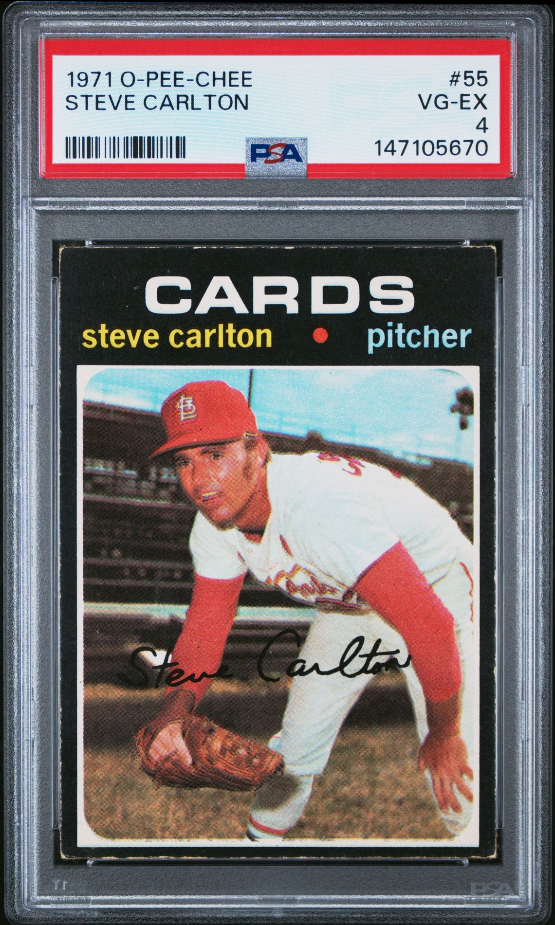 1971 O-Pee-Chee O-PEE-CHEE #55 Steve Carlton front