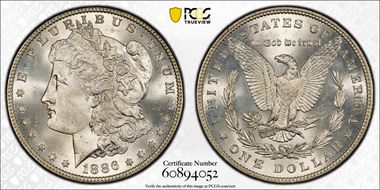 1886 $1 MS65+