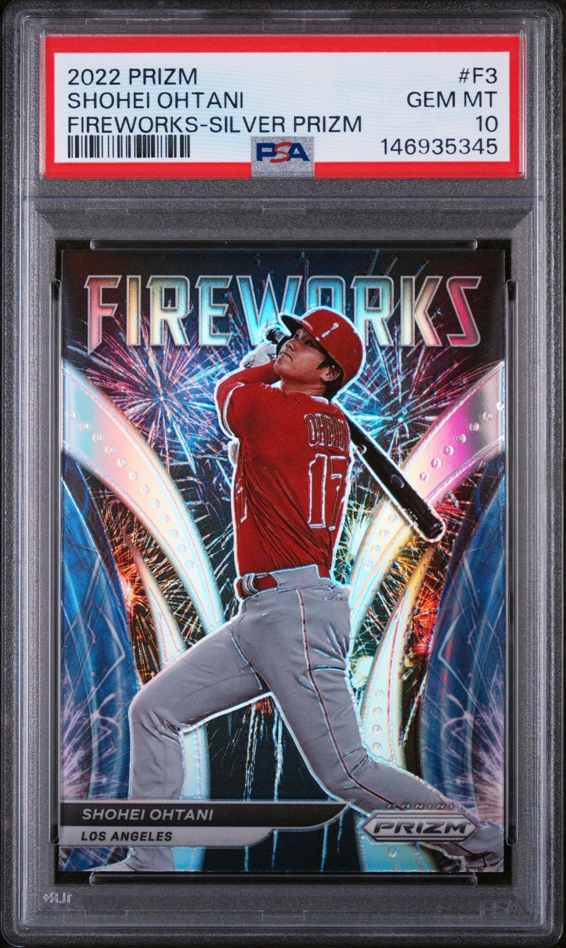 2022 Panini PANINI PRIZM FIREWORKS SILVER PRIZM #F3 Shohei Ohtani front