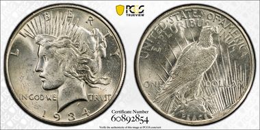 1934-S $1 AU58